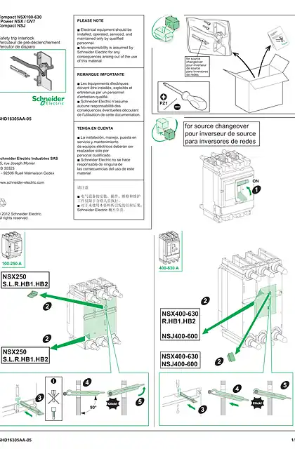 schneider施耐德ComPact NSX_NSJ_ FPower NSX_GV7 - Safety trip interlock - 说明页